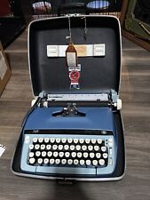 Smith Corona Sterling Typewriter Blue 1960s Vintage With Case Working Manual picture