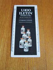 Vintage Eli Lilly Insulin Bookmark Measures Equivalents 1970s Plastic Iletin picture