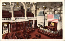 Vintage 1920's View of Senate Chamber New York State Capitol Albany NY Postcard picture