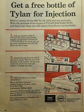 Vintage Print Ad 1972 Tylan Elanco Tylosin Injection Hog Cattle Antibiotic picture