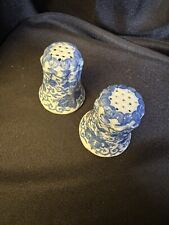 Vintage Blue Floral Ceramic Salt and Pepper Shakers picture