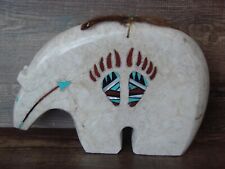 Large Zuni Indian Hand Carved Marble Bear Fetish by Ben Livingston picture