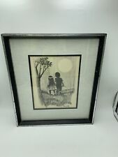 Original Michael Wolff Charcoal Sketch Drawing Prof Matting Two Children Hands picture