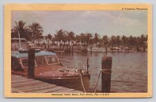 Postcard Municipal Yacht Basin Fort Myers Florida 1947 picture