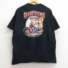 Xl/Used Short Sleeve Vintage T-Shirt Men'S Bike Drifters Large Size Cotton Crew picture