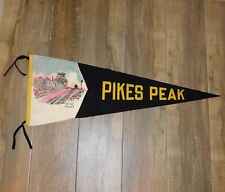 Vintage PIKES PEAK SUMMIT 14109 Feet Colorado Sewn Felt 36 X 13 Pennant Banner picture
