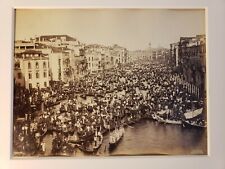 1881 CARLO NAYA PHOTO VENICE REGATTA STORICA GRAND CANAL 11 X 14 IN  picture