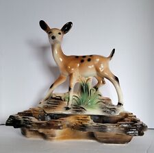 Vtg Mid Century 1959 Deer Fawn Bambi LANE & Co Ceramic Table TV Lamp Planter picture