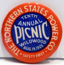 1925 Northern States Power Co Company Annual Picnic Wildwood Minnesota Pinback picture