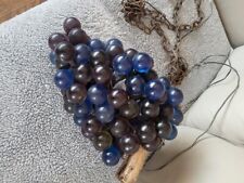 Vintage Purple Blue Lucite Grapes Swag Lamp Chandelier Fixture MCM picture