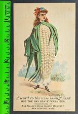 Vintage 1880's Fertilizer Anthropomorphic Corn Stalk Woman Trade Card picture