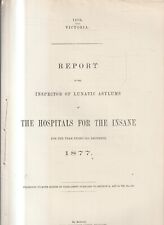 AUS PARLIAMENT PAPERS ,VICTORIA 1878 , THE HOSPITALS FOR THE INSANE picture