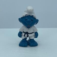 Smurfs 20134 Judo Black Belt Karate Smurf Vtg Figure Genuine Schleich Figurine picture