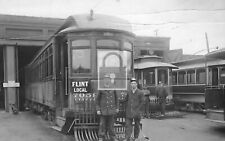 Interurban Trolley Car Station Conductors Flint Michigan MI picture