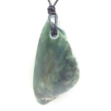 Wyoming Nephrite Jade Pebble Pendant Apple Green Polish Stone Necklace WY #54 picture