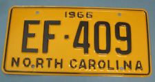 1966 North Carolina License Plate professionally restored show quality low # picture