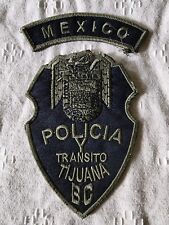 Tijuana BC Mexico Policia Y Transito 2pc Patch Set Black/Green picture