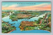CA-California, Air View the Metropolitan Bay Area, Vintage Postcard picture
