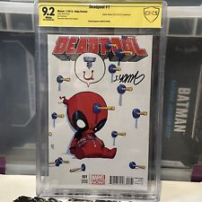 Deadpool #1 CBCS 9.2 Signed By Skottie Young Screw U Variant Cover Marvel Comic picture
