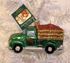 2005 - FARM TRUCK - OLD WORLD CHRISTMAS - GLASS ORNAMENT NEW W/TAG picture