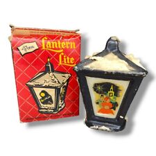 1950's Penn Wax Works Lantern Lite Christmas Candle Original Box Never Lit (b)  picture