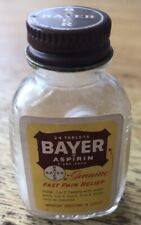 Bayer Aspirin *Mostly Full* Tablets Glass Bottle 1960s-70s Movie Prop Medicine  picture