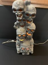 Vintage 1994 Trendmasters Halloween Stacked Skulls Tower Light up 18” Works picture