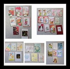 VINTAGE 72 ASSORTED GREETING CARDS W/ ENVELOPES BRAND NEW 60's to 80's picture