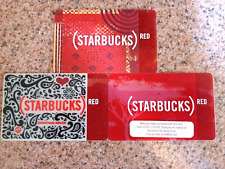 STARBUCKS USA Lot of 3 RED Gift Cards 2008 2009 &2010 Limited Releases NEW Cards picture