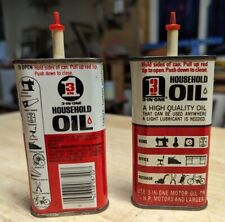 Vintage  3-In-One Motor Oil Tin Can 3 Oz Oiler  Advertising SAE20 Motor Lot Two picture