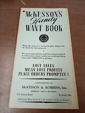 Vintage Mckesson's Handy Want Book Sales Book Merrill Drug Division picture