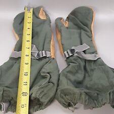 US Army Medium M-1965 Leather Trigger Finger Cold USMC Mittens Gloves M65 Shells picture