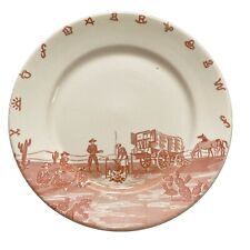 Vintage 1950s Western Wallace Chuck Wagon Cowboy Plate 11” picture
