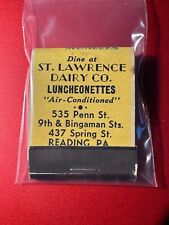 MATCHBOOK - ST. LAWRENCE DAIRY CO - READING, PA - UNSTRUCK picture