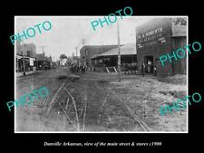 OLD 8x6 HISTORIC PHOTO OF DANVILLE ARKANSAS THE MAIN St & STORES c1900 picture