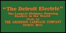 1909 Anderson Carriage Co. Detroit Electric Car NEW Sign: 12x24