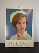 1950s Eli Lilly Pharmaceutical QUITE PLEASE NURSE HOSPITAL LOBBY CARD POSTER picture