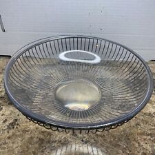 Vintage PM Italy Silver Plate Fruit Basket with Plastic Clear Insert 10”x 3 1/4