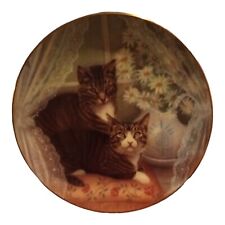 AMERICAN ARTIST 1987 ROMEO AND JULIET CAT COLLECTERS PLATE 8 IN. MADE IN USA picture