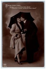 c1910's Sweet Couple Room For Two Studio Portrait EAS RPPC Photo Postcard picture