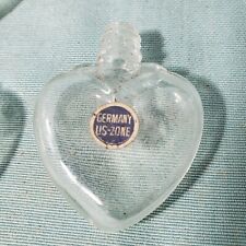 Vintage WWII Stock Miniature Glass Heart Shaped Perfume Bottle in CLEAR Lot of 8 picture