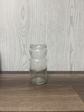Vintage Empty Folgers Instant Small Glass Embossed Coffee Jar  4 1/2