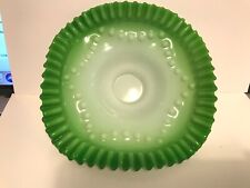 ANIQUE VICTORIAN GREEN/WHITE CASED ART GLASS BOWL W/DIMPLES, MINIATURE 6 INCHES picture