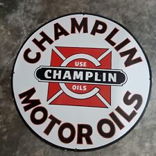 Champlin Oil  Porcelain Enamel Heavy Metal Sign 30  Inches Double Side picture