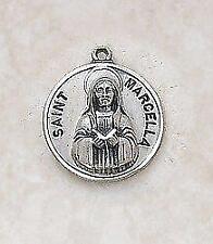 Unique Patron Saint Marcella Sterling Medal Size .75in H comes with 18in L Chain picture