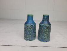 Vintage MCM Bitossi Style Lava Glaze Blue/Green Salt and Pepper Shakers 4