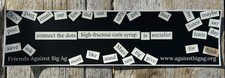 "Connect The Dots, High-Fructose Corn Syrup", 11.5" x 3" Black Vinyl Sticker picture