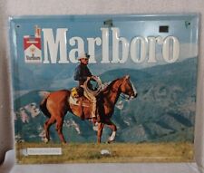 Vintage Marlboro Man Cigarettes Metal Tin Sign Cowboy picture