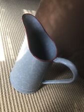 CLEARANCE ITEM - - - Vintage French Enamelware Blue-Gray Pitcher picture
