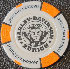 HD ZURICH ~ SWITZERLAND (Gray/Orange) International Harley Davidson Poker Chip picture